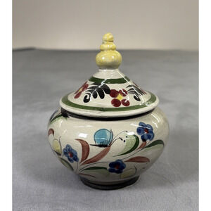Vintage Japanese Satsuma Ginger Jar Peacock & Floral Jar with Lid 8" Charity